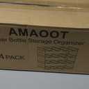 Large Compartment Water Bottle Organizer,4 Tier Stackable Water Bottle Rack for Cabinet,Tumbler Storage Organizer for Kitchen,Fridge,Cabinet Organization and Storage,Clear Water Bottle Storage Rack