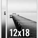 LaVie Home 12x18 Picture Frame for Wall Display, 12x18 White Picture Frame with HD Plexiglas, 12 x 18 Poster Frame 2 Pack, Display Frame for Vertical or Horizontal, Classic Collection