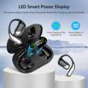 Open Ear Bluetooth 5.4 Headphones, Wireless Earbuds Sport Over Earphones with Ear Hooks 50H Playtime Ear Buds LED Display Charging Case, IPX7 Waterproof Design for Running Fitness Walking