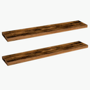 HOOBRO Floating Shelves for Wall, Wall Mounted Shelf Set of 2, 47.2" Hanging Shelf with Invisible Brackets, for Wall Bathroom, Bedroom, Toilet, Kitchen, Living Room, Office, Rustic Brown BF120BJP201