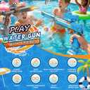 Electric Water Gun for Adults Kids, Automatic WaterGun with Led Light, Long Range Transparent Electric Squirt Gun Blaster Summer Outdoor Pool Party Toys Gifts for Boys Girls 2Pack(Blue Black)
