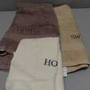 FuWeave 3 Pcs Farmhouse Decorative Hand Towels for Bathroom and Kitchen Rustic Embroidered Cotton Hand Towels Decorative Set for Boho Bathroom Decor(Brown,Home,Sweet,Home)