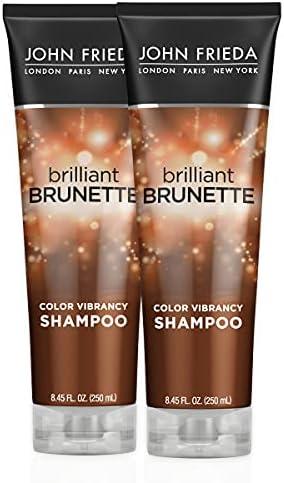 John Frieda Brilliant Brunette, Color Boosting Shampoo, Enhances and Protects Multi-Dimensional Tones, With Sweet Almond Oil to Rehydrate and Replenish Dry Hair, 8.45 Oz