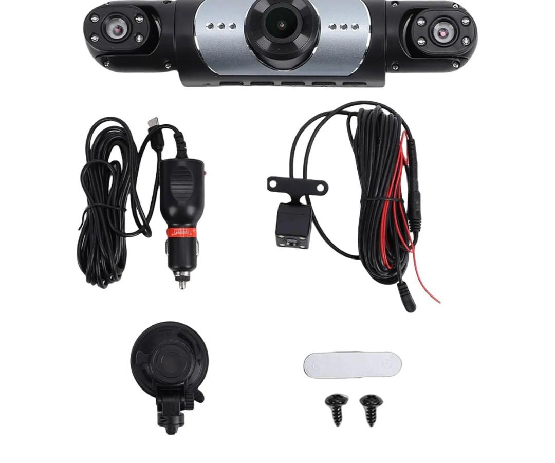 4 Channel Car Dashcam, Front Rear Interior Camera System with 1080P Resolution, Parking Monitor and WiFi Connection for Vehicle Security and Accident Evidence