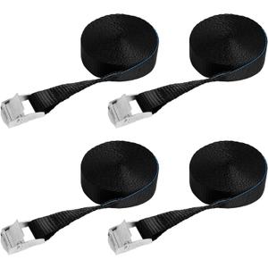 Tie Down Straps,1" x 16Ft Adjustable Cam Buckle Tie Down Cinch Strap for Packing Black 4 Pack,Packing Straps Heavy-Duty for Cargo/Luggage/Kayak/Truck/SUV/Car Roof Rack (XK 25 mm * 5000 mm * 4 pcs Black)