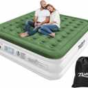 Zearna King Size Air Mattress with Built in Pump, 18" Raised Comfort Air Bed, Upgraded Flocked Top Blow up Mattress with Carrying Bag, Inflatable Mattress for Guests & Home, AirBed, 750 lbs Max