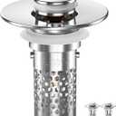 Sink Stopper Hair Catcher, Pop-up Sink Drain Strainer with Removable Stainless Steel Strainer Basket Hair Catcher, Bathroom Sink Strainer for Bathroom Sink Stopper Replacement(New/2PCS)
