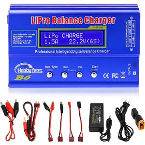 Hobby Fans B6 Mini Professional Balance Charger/Discharger with Power Supply for 1S-6S LiPo Lilon Life NiCd NiMh Pb RC Battery