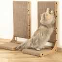 Zakkart 2-Pack Cat Scratching Board, 25.6'' Tall Cardboard L Shape Vertical Cat Scratchers for Indoor Cats, Cat Scratching Post for Wall and Couch, Large