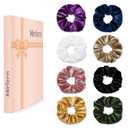 Velvet Scrunchies with Zippers Pocket, 8 Pcs Velvet Soft Hair Ties, Hidden Pocket Hair Scrunchies Accessories for Women Girls, Ponytail Holder Secret Compartment Items (Multicolor)