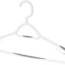 Set of 5 Deluxe Non Slip Hangers by Neatfreak! - Space Saving Hangers for Clothes, Pants, Jackets and Shirt 5 Pack,White/Grey