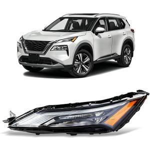 Left Headlight Assembly Compatible with Rogue 2021 2022 2023
w/DRL w/Halogen Turn Light Upper Headlamp Front Light Driver Side 261256RR0A NI2562102