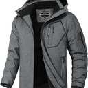 MOERDENG Women's Ski Jacket Waterproof Warm Winter Coat Hooded  Snowboarding Jacket Versatile for Hiking & Winter Activities Dark Gray XL