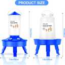Chick Feeder and Waterer Set with 3 Adjustable Height, Scoop, 0.4Gal Top Fill Chick Feeder and 0.4Gal Waterer Anti-Drown for Raising Chicks in Brooder Blue