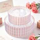 YOUBET 100PCS Rose Gold Plastic Plates - Heavy Duty Scalloped Disposable Plates Include 50 Dinner Plate, 50 Dessert Plate for Wedding & Baby Shower & Party & Mothers Day