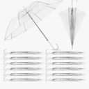 18Pack Clear Wedding Umbrellas Bulk Transparent Auto Open Stick Umbrellas Windproof Waterproof Large Canopy Umbrella with White J Hook Handle for Wedding Bride Groom Photography Golf Outdoor
300+ bought in past month