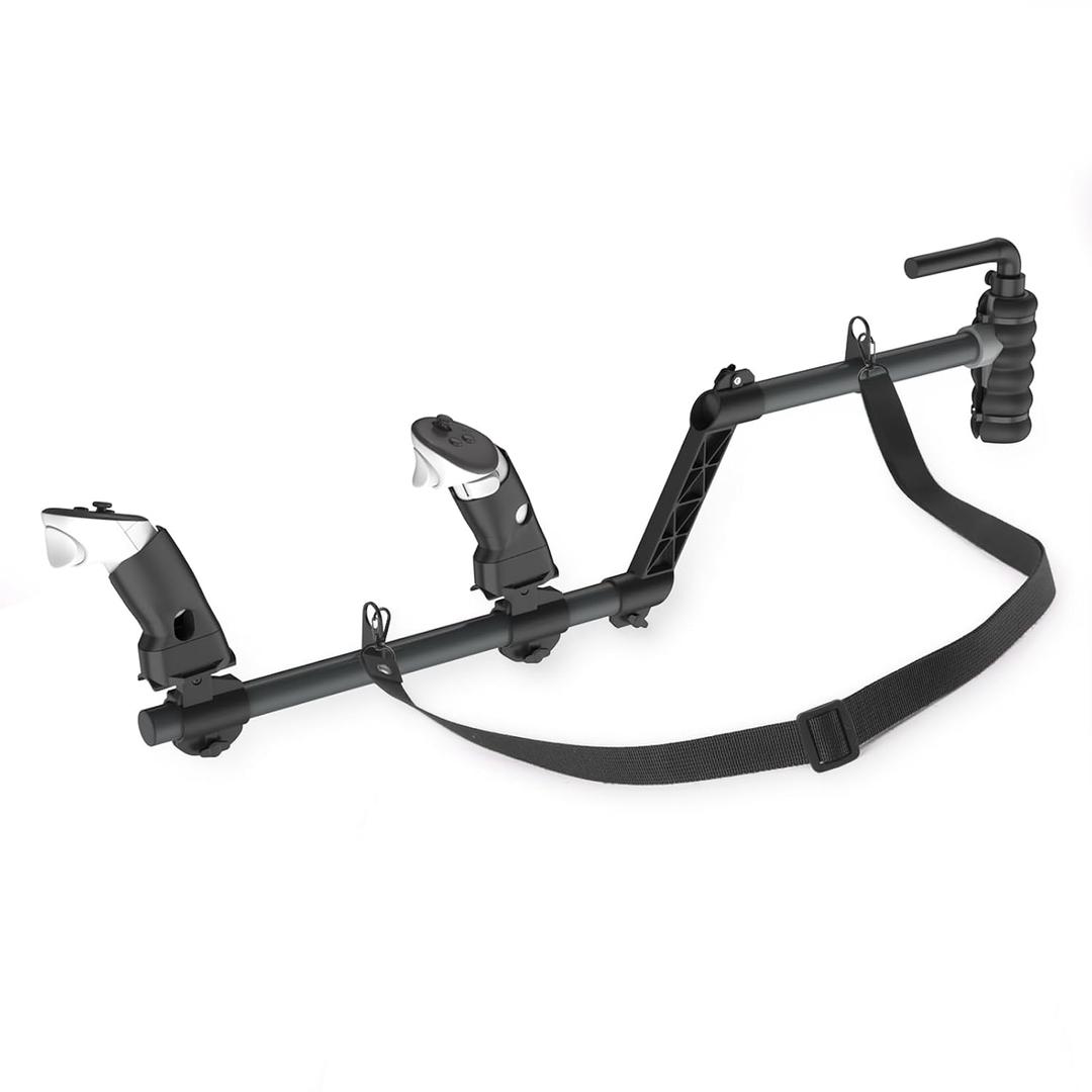 VR Gun Stock for Meta Quest 2, Compatible with VR Meta Quest 3/Quest 3S, Magnetic Gunstock Rifle Adapter with Shoulder Strap