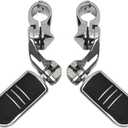 Motorcycle Highway Pegs Crash Bar Adjustable Foot Peg Compatible with Softail Sportster Electra Road Glide Road King Street Glide with 1.25" Engine Guard 1 1/4 Chrome