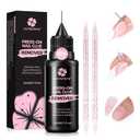 Luckyfairy Pinpoint Nail Glue Remover: 20ml Press on Nail Remover with Cuticle Pusher, Gentle Glueoff, Quick Nail Remover for Nails Tips, Non-Acetone Nail Polish Remover, Not for Gel Polish