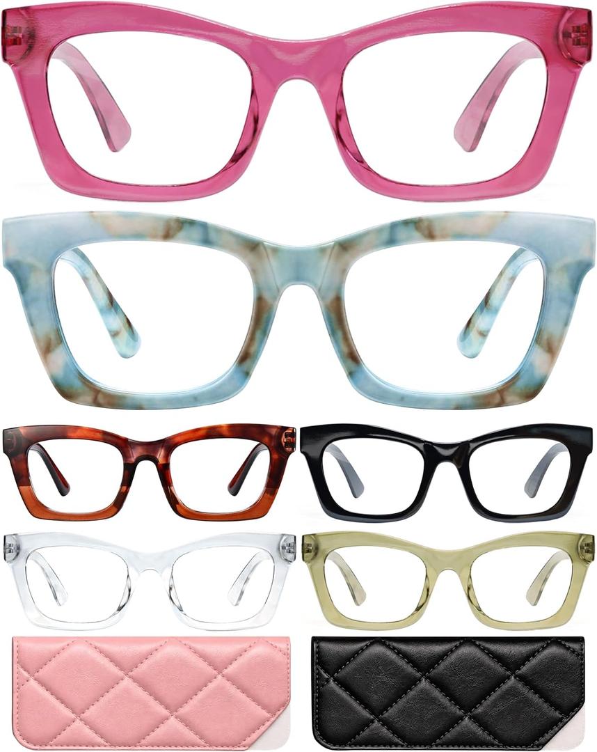 CCVOO 1.75 Stylish Reading Glasses for Women, Stylish Eyeglasses, Blue Light Readers for Women, (A8 Glow Theory)