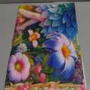 Fairy Happy Birthday Backdrop Banner Enchanted Garden Party Decoration Cute Floral Fairy Tale Banner for Girls Kids Birthday Photography Background Photo Booth 71 x 43 inch