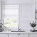 TEDNOVA 2" Cordless Faux Wood Blinds, White, 30" W X 64" H