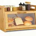 BAMBANG Extra Large Bread Box, Bread Box for Homemade Bread, Bamboo Wooden Bread Storage Container with Tool Holder & Handles & Window, Assembly Required(14.9" x 9.8" x 9.4") Natural