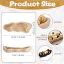 Nuogo 1 Pack 14 Inch Wavy Edge Dough Bowl Large Size Wood Rustic Dough Bowl Decorative for DIY Farmhouse Home Supplies Kitchen Decoration (Color of Wood)