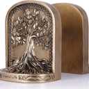Tree of Life Bookends, Antique Bronze 2 Non-Skid Heavy Decorative Bookends for Shelves Or Bookcase, Elegant Bookends for Library Office Decor, Home Dcor Gift