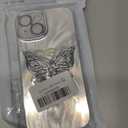 Compatible for iPhone 15 Case with Cute Butterfly Stand and Luxury Bling Camera Protection for Women Girls Aesthetic Glitter Slim Shockproof Protective Phone Case 6.1IN, Sliver