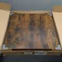 MMEOLUOOK Large End Table Square Side Table Modern Sofa Table 20 Inch Industrial Coffee Table NightStand with 2-Tier Storage Shelf for Living Room Bedroom Rustic Brown MLBZ06R