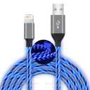 LED iPhone Charger Cord Light Up Lightning Cable | MFi Certified Apple Charger | Cool USB Fast Charging for iPhone 12 11 Pro Max XR X SE 8 Plus, iPad iPod and More (Blue, 6ft)