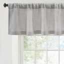 DriftAway Linen Textured Curtain Valances for Windows Light Filtering 3 Inch Rod Pocket Farmhouse Country Rustic Kitchen Valances for Bedroom Living Room Bathroom 14 inch Length Gray (*Grey)