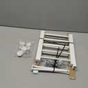 Dog Gate - 18"-45" Adjustable Extra Wide Metal Baby Gate to Step Over, 10" Tall Small Pet Gate with 3 Extension Kits, Pressure Mounted for Doorways & Stairs (White)