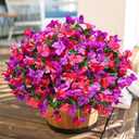 2 x Ivydale Artificial Flowers for Outdoors Fake Bougainvillea Spring Summer Outside Decor, 4 Bundles UV Resistant Faux Flowers for Outdoor Planters Realistic Silk Plants Patio Porch Window Garden Home