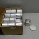 24 Pack Round Cans with Screw Lid 10 Oz Aluminum Metal Tins DIY Food Candle Containers for Lotion Bars, Balms, Salve, Spices, Beard Balm, Crafts with 4 Markers 3 Sheets Label Stickers 1(Silver)