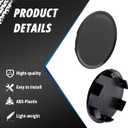 4 Pack Wheel Center Caps Kit for MiTo, OD 51 mm / 2 inch ID 45 mm / 1.77 inch Hub Caps, Snap-in Black ABS-Plastic Rim Covers