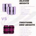 Wrist Ankle Weights for Women Men Kids, Leg Arm Wrist Weights Bangles 1lb*2 1.5lb*2 2lb*2Wearable Weights Pilates Weighted Bracelet for Strength Training Walking Swimming Exercises Yoga Physical Therapy (4lbs Pair (2lb each weight), Purple)