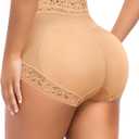 DERCA Butt Lifting Panties Padded Underwear for Women Booty Pads Butt Enhancer Lace Shapewear Panty (Beige, XL)
