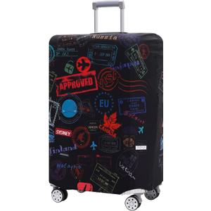 Luggage Cover Suitcase Cover Suitcase Protector Fit 26-28 Inch Luggage (Go Travel World -L)
