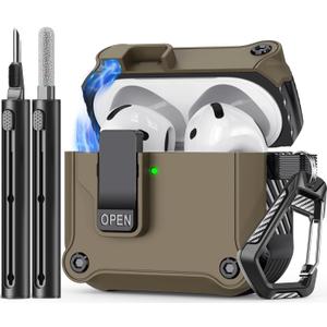 Inesore Compatible with AirPods 4th Generation Case,with Cleaner kit,Automatic Snap Switch Secure for New Airpods 4 Charging Cover [with Active Noise Cancellation] (2024)