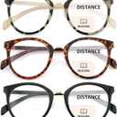 3 Pack Bifocal Reading Glasses for Women Men Clear Top Rectangle Multifocal Readers Blue Light Bi-focal Eyeglasses (Multicolor, +2.50)