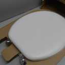 Mayfair Padded Toilet Seat with Chrome Hinges, Soft Vinyl over Wood Core Seat, Made in USA, Round, White