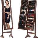 DUMOS Freestanding Jewelry Organizer Cabinet with Full Length Mirror