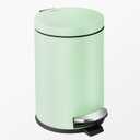 Cesun 1.2 Gallons Small Green Trash Can, Bathroom Garbage Can with Lid and Foot Pedal, Mini Round Wastebasket for Bathroom, Bedroom, Office, 4.5 Liters / 1.2 Gallons, Green
