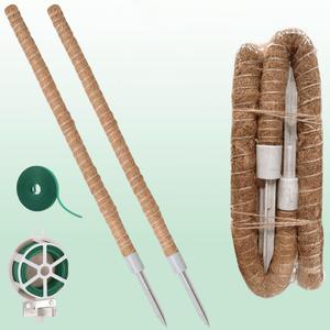 2Pack Bendable Moss Pole for Plants, 23.62Inch Coir Moss Sticks with Jute Rope, Plant Support Stakes for Indoor Potted Plants, Pothos, Philodendron, Stand & Trellis, Sticks Support