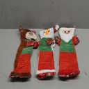 3 Pack Christmas Dog Toys, No Stuffing Squeaky Chew Toys with Squeaker and Crinkle - Santa, Reindeer and Snowman, Flat Plush Puppy Toy for Interactive Tug-of-War Play