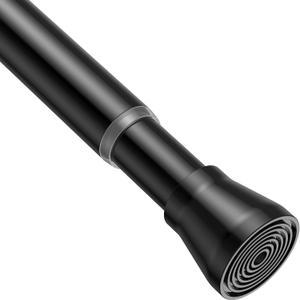 MEXAU 1pc Tension Curtain Rod for Windows 27 to 50 InchSpring Tension Rods Black Curtain Rods Adjustable Spring Rod Extendable Tension Rod for Kitchen, Bathroom, Window, Bookshelf
