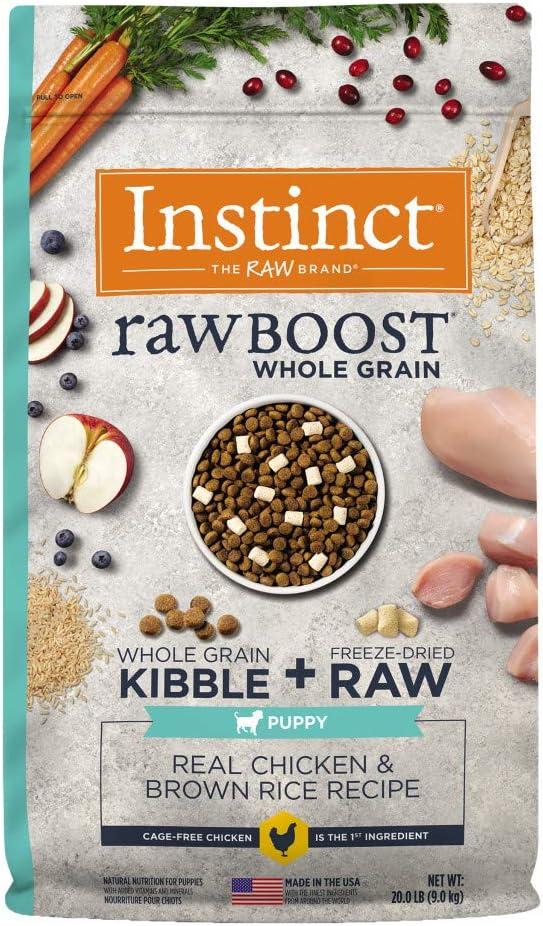 Instinct Raw Boost Puppy, Natural Dry Dog Food with Freeze Dried Pieces, High Protein, Whole Grain Recipe - Real Chicken & Brown Rice, 20 lb. Bag