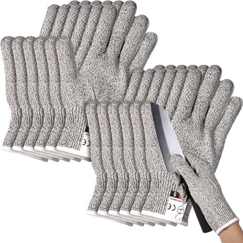 Potchen 4 Pairs Cut Resistant Gloves Level 5 Protection Cutting Anti Cut Gloves for Kitchen Fish Slicing and More (Medium)